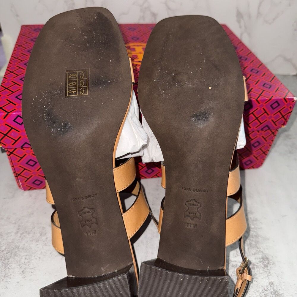 Tory Burch Ines Sandal 55mm Camello Calf Leather $325 MSRP - Picture 3 of 14